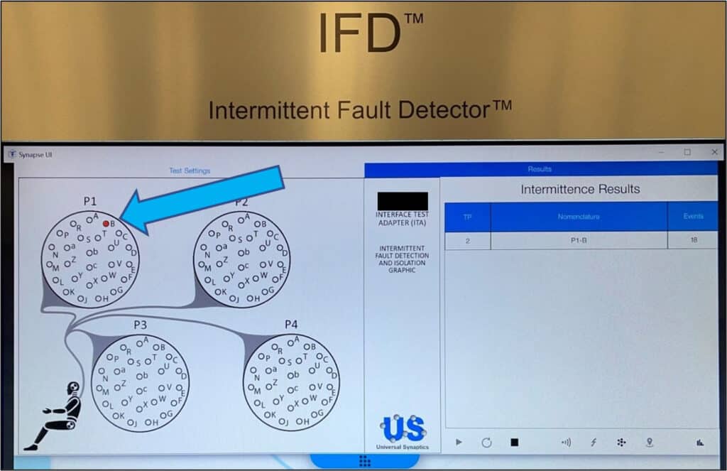 Sample Intermittence Test Screen from Test #5