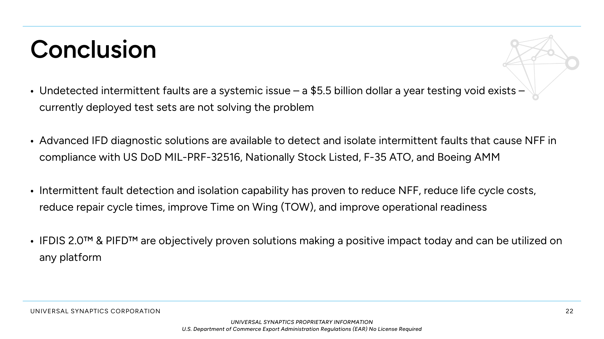 Intermittent Fault Detection (IFD) Brief