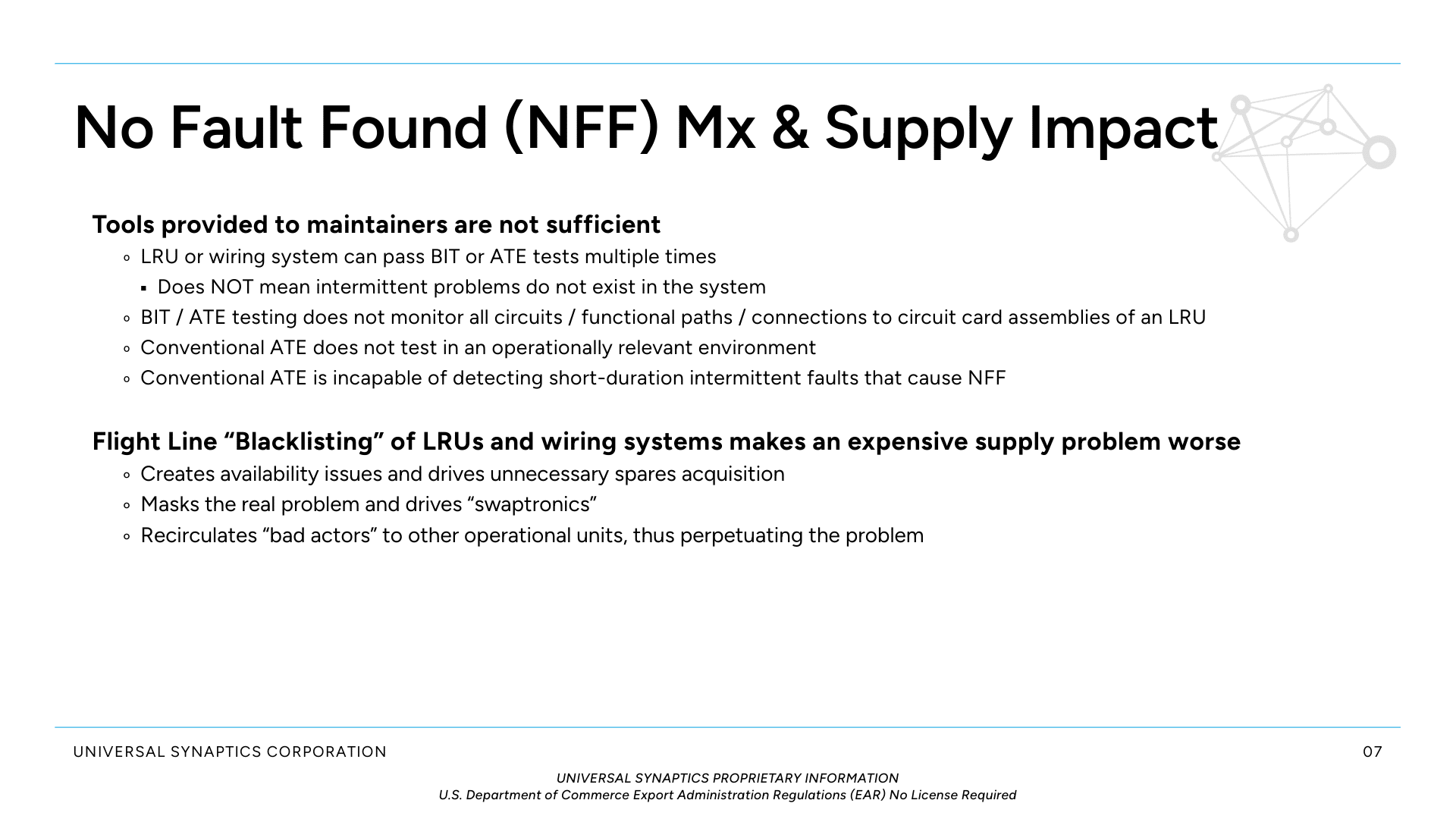 Intermittent Fault Detection (IFD) Brief